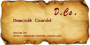 Demcsák Csanád névjegykártya